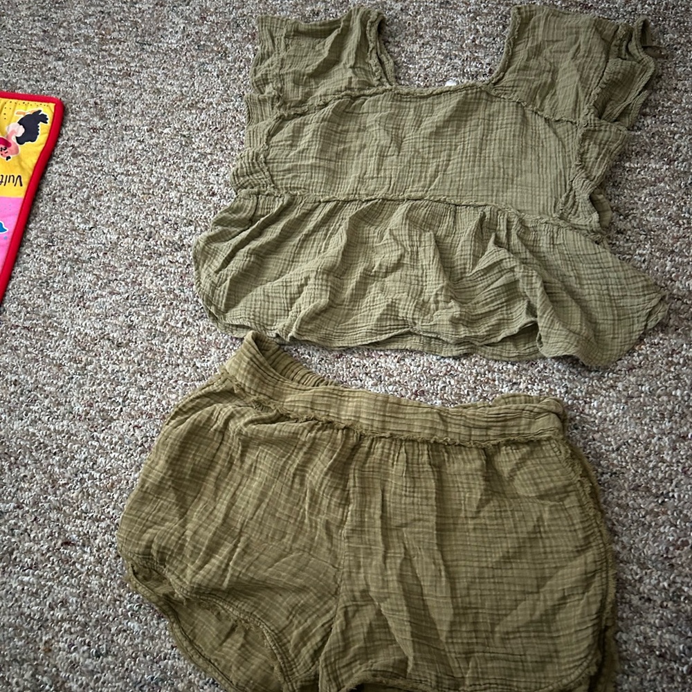 Olive Green Women's Swim Coverup Set